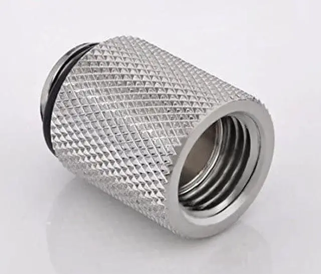 Alt view image 9 of 11 - Bitspower G1/4" Male to Female Extender Fitting, 20mm, Silver Shining