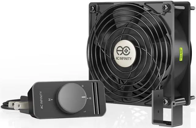 Main image of AC Infinity AXIAL S1238, 120mm Muffin Fan with Speed Controller, UL-Certified for Doorway, Room to Room, Wood Stove, Fireplace, Circulation Projects