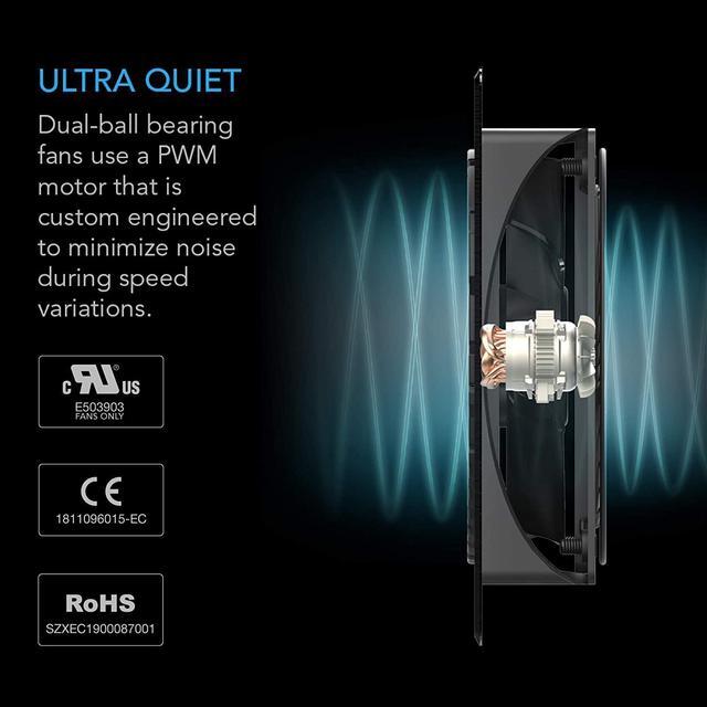 Alt view image 4 of 7 - AC Infinity AIRPLATE T8, Quiet Cooling Dual-Fan System 6" with Thermostat Control, for Home Theater AV Cabinets
