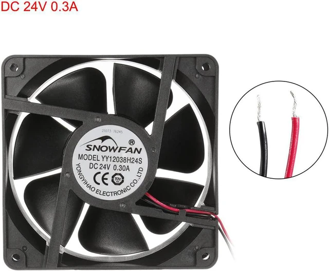 Alt view image 2 of 5 - uxcell® 120mm x 38mm 24V DC 12cm Industrial Cooling Fan 115 CFM High Airflow Long Life Sleeve Bearing