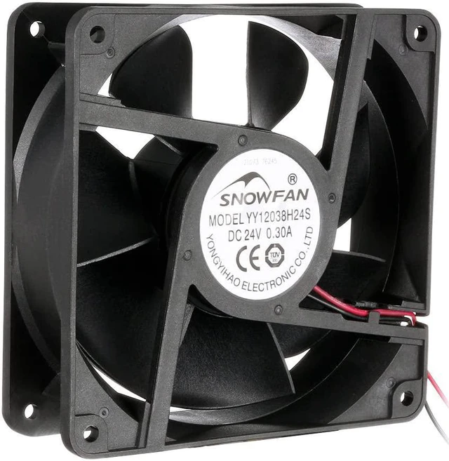 Main image of uxcell® 120mm x 38mm 24V DC 12cm Industrial Cooling Fan 115 CFM High Airflow Long Life Sleeve Bearing