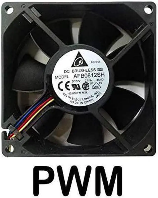Main image of Delta 80x80x25mm 12 Volt High Speed Ball Bearing 4 Pin PWM Fan AFB0812SH-PWM