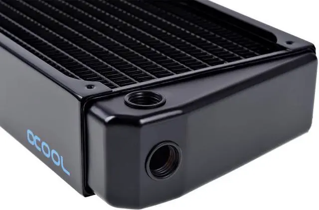 Alt view image 11 of 15 - Alphacool NexXxos XT45 Full Copper X-Flow Radiator 120, 120mm x 1, Single Fan, Black