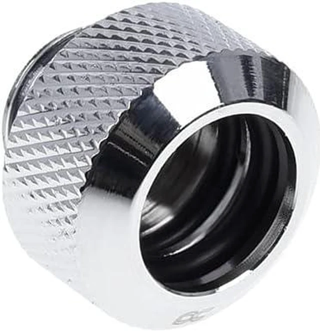 Alt view image 6 of 11 - Alphacool Eiszapfen 13mm HardTube compression fitting G1/4 for plexi- brass tubes (rigid or hard tubes) - knurled - chrome sixpack