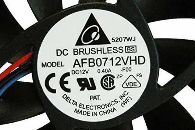 Alt view image 2 of 4 - Delta 12v DC 040a 70x20mm 3-Wire Fan AFB0712VHD-F00