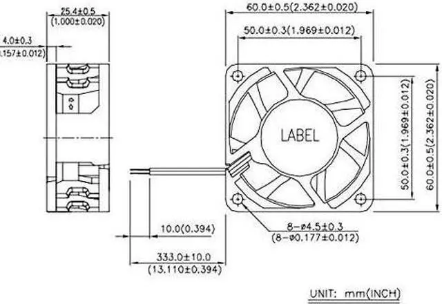 Alt view image 4 of 4 - Delta 60x60x25mm Ultra High Speed Fan AFB0612HH-R00