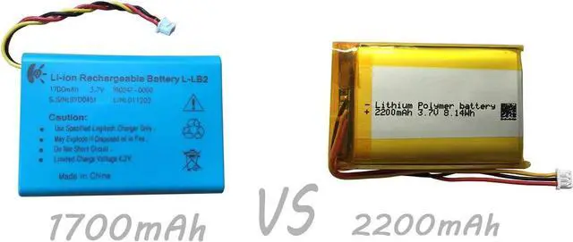 Alt view image 2 of 4 - AOLIKES 3.7v 2200mAh Replacement Battery for Logitech MX1000 Cordless Mouse M-RAG97 L-LB2 Battery Replacement