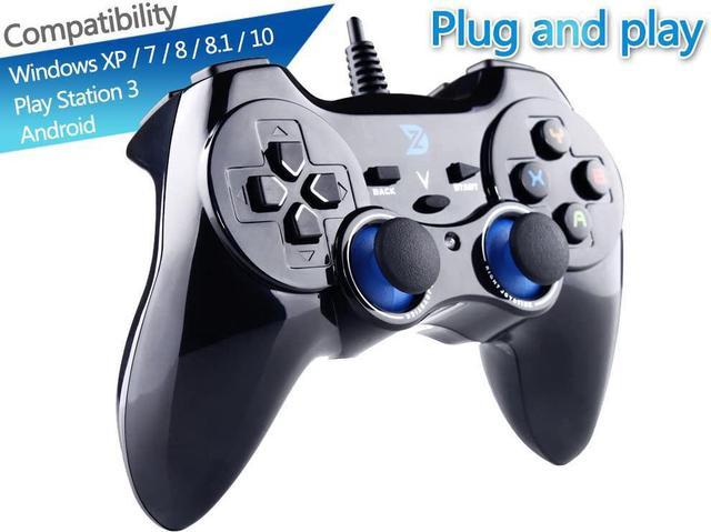 USB Wireless Game Controller Gamepad for PC/Laptop (Windows XP/7/8/10) and  PS3 and Android & Steam - [Black](Black) 