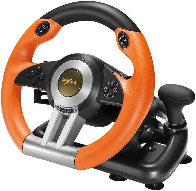 Alt view image 2 of 6 - V3II PC Racing Wheel, USB Car Race Sim Game PC Steering Wheel with Pedals for Windows PC/PS3/PS4/Nintendo Switch/Xbox One/Xbox Series X/S