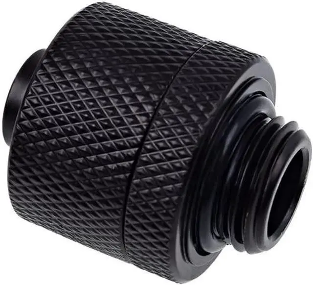 Alt view image 3 of 4 - Alphacool Eiszapfen G1/4" to 10mm ID, 16mm OD Compression Fitting for Soft Tubing, Deep Black, 6-Pack