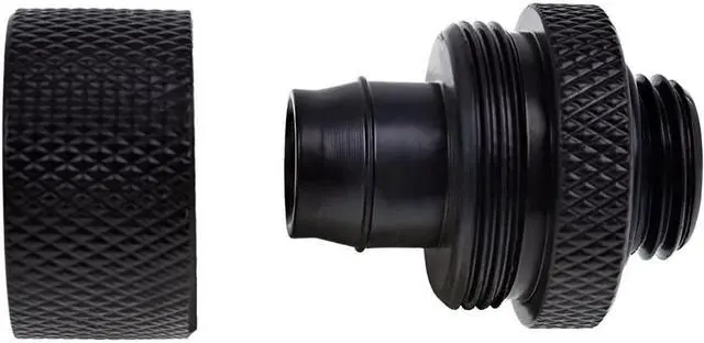 Alt view image 4 of 4 - Alphacool Eiszapfen G1/4" to 10mm ID, 16mm OD Compression Fitting for Soft Tubing, Deep Black, 6-Pack