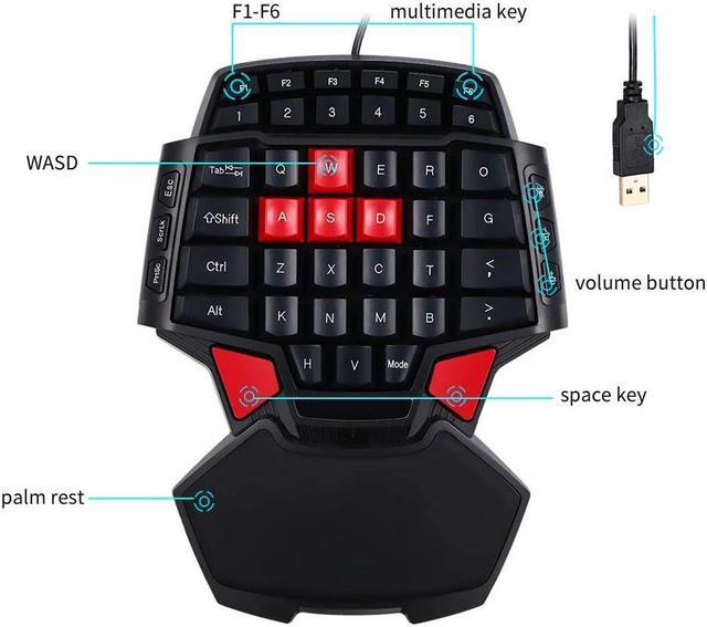 Gaming Keyboard,Gaming keypad,One-Hand Gaming Keyboard,Small