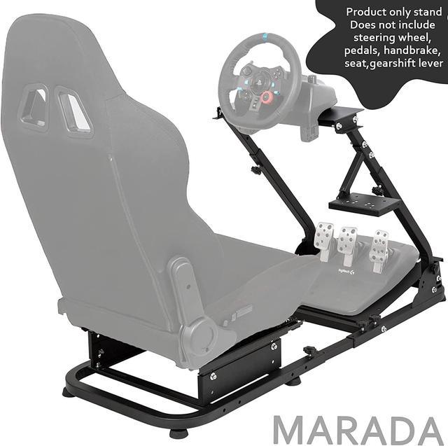 Marada Racing Simulator Cockpit Stand with Black Seat fit Logitech G25 G27 G29 G37 G920 Thrustmaster T300RS T150, Racing Wheel Stand Not In 並行輸入品