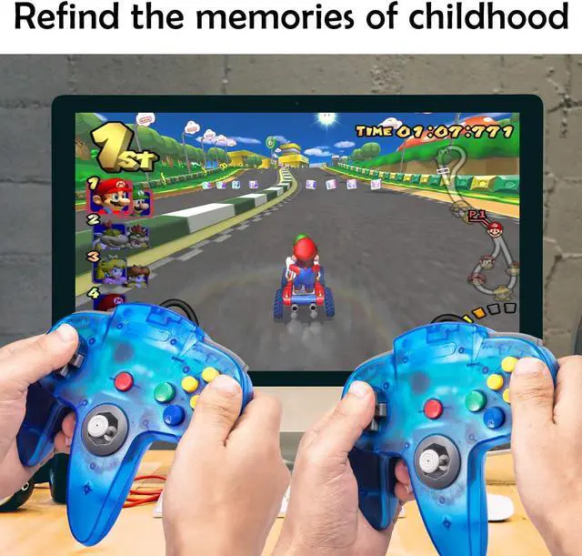 Alt view image 2 of 7 - 2 Pack N64 USB Controller, miadore USB Retro N64 Gamepad Joystick Raspberry Pi Controller for Windows PC MAC Linux (Clear Blue)