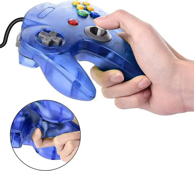 Alt view image 5 of 7 - 2 Pack N64 USB Controller, miadore USB Retro N64 Gamepad Joystick Raspberry Pi Controller for Windows PC MAC Linux (Clear Blue)