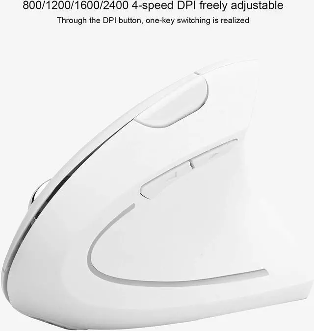 Alt view image 4 of 7 - Ergonomic Mouse Wireless Vertical Mouse RGB Backlit Mouse 2.4ghz Optical Mouse with 6 Buttons for Laptop PC Desktop Notebook Computer Mouse /206 (Color : White)