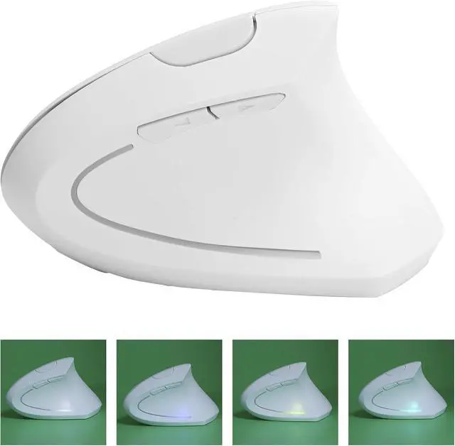 Alt view image 6 of 7 - Ergonomic Mouse Wireless Vertical Mouse RGB Backlit Mouse 2.4ghz Optical Mouse with 6 Buttons for Laptop PC Desktop Notebook Computer Mouse /206 (Color : White)