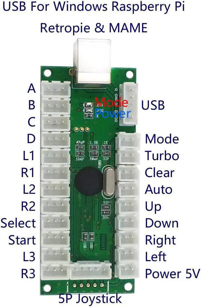 Alt view image 3 of 7 - Arcade Stick DIY Kit 10x Buttons with Logo LED MX 8 Way Joystick USB Encoder for PC MAME Raspberry Pi Color Mix