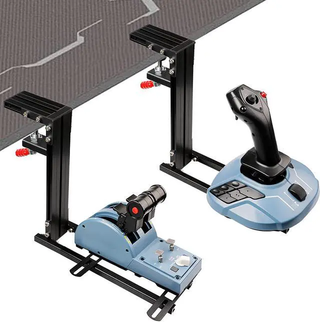 Alt view image 6 of 7 - HIKIG 2 Set Desk Mount Compatible with Thrustmaster HOTAS Warthog Joystick, Throttle and?HOTAS Also Support Other Flight Game Device - Black