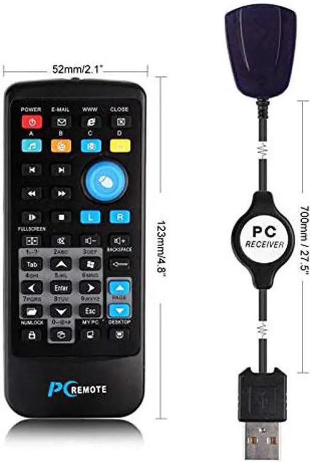 Alt view image 4 of 6 - Calvas 1pc Wireless Mouse Remote Controller USB Receiver IR Remote Control For Loptop PC Computer Center Windows