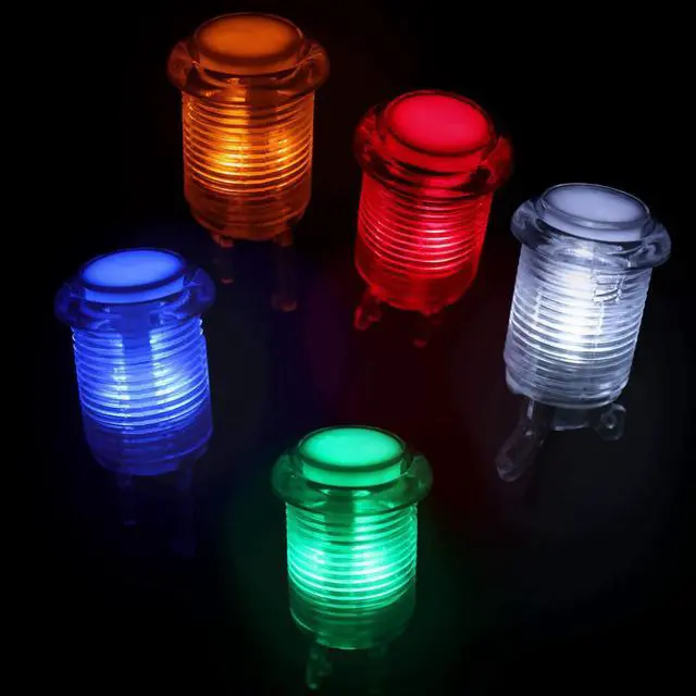 Alt view image 7 of 7 - 2 Player Arcade Game Stick DIY Kit Buttons with Logo LED 8 Way Joystick USB Encoder Cable Controller for PC MAME Raspberry Pi Red Blue