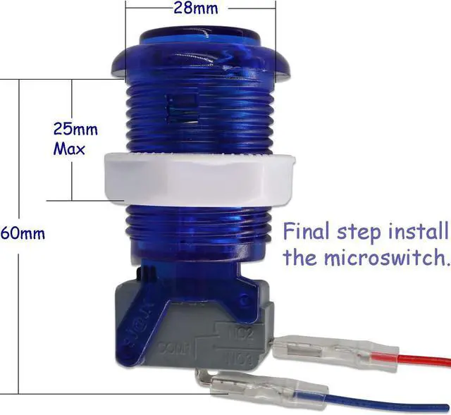 Alt view image 5 of 7 - SJ@JX Arcade Game Controller USB Encoder 2 Player Gamepad Microswitch Button 8way Joystick for Nintendo Switch PC PS3 Retropie Raspberry Pi MAME