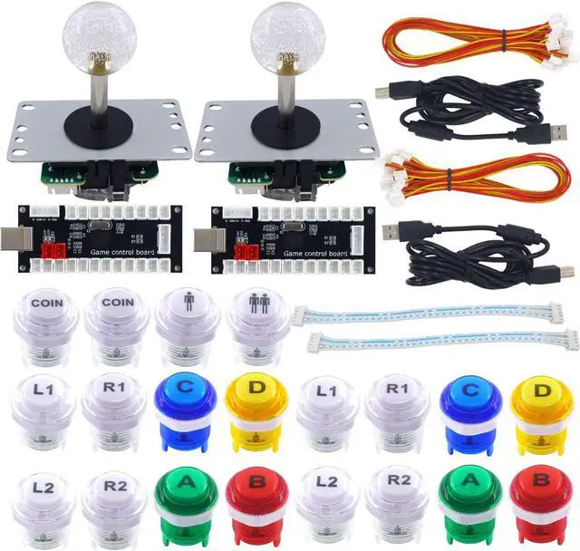 Main image of SJ@JX Arcade Game DIY Kit 2 Player Zero Delay USB Encoder Button Joystick Controller for Retro Raspberry MAME Jamma NES PC Windows