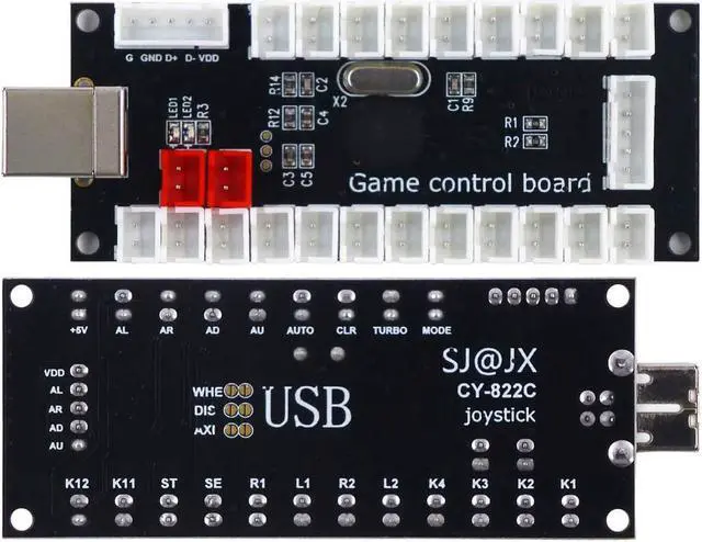 Alt view image 4 of 7 - SJ@JX Arcade Game DIY Kit 2 Player Zero Delay USB Encoder Button Joystick Controller for Retro Raspberry MAME Jamma NES PC Windows