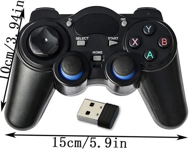 Alt view image 2 of 7 - YYMM Game Controller, Wireless Gaming Enhanced Game Controller Gamepad, Non-Slip 360 Joystick Wireless Game Controller, for PC/Laptop Computer