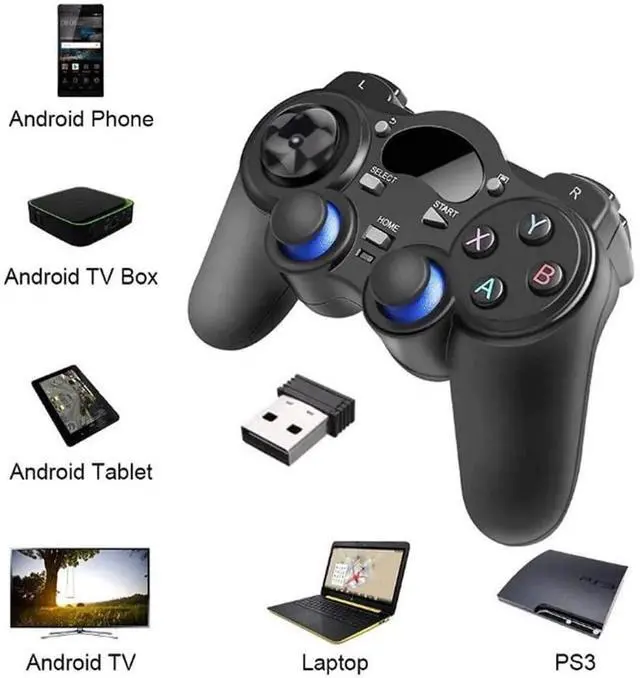 Alt view image 7 of 7 - YYMM Game Controller, Wireless Gaming Enhanced Game Controller Gamepad, Non-Slip 360 Joystick Wireless Game Controller, for PC/Laptop Computer