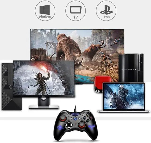 Alt view image 4 of 7 - Controllers Wired Game Controller USB Game Controller Computer Game Controller Smart TV Game Mobile Phone Lighting Game Controller 2 Meters Long (Color : Black, Size : 15.511.25.2cm)