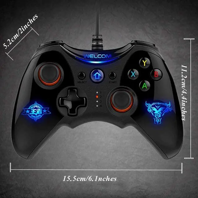 Alt view image 7 of 7 - Controllers Wired Game Controller USB Game Controller Computer Game Controller Smart TV Game Mobile Phone Lighting Game Controller 2 Meters Long (Color : Black, Size : 15.511.25.2cm)