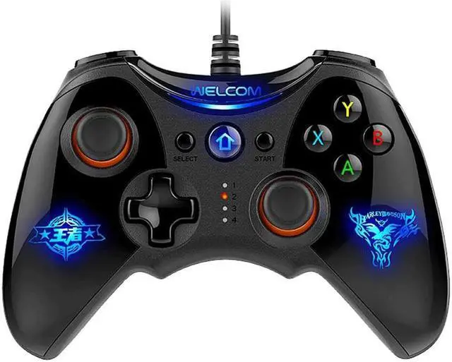 Main image of Controllers Wired Game Controller USB Game Controller Computer Game Controller Smart TV Game Mobile Phone Lighting Game Controller 2 Meters Long (Color : Black, Size : 15.511.25.2cm)