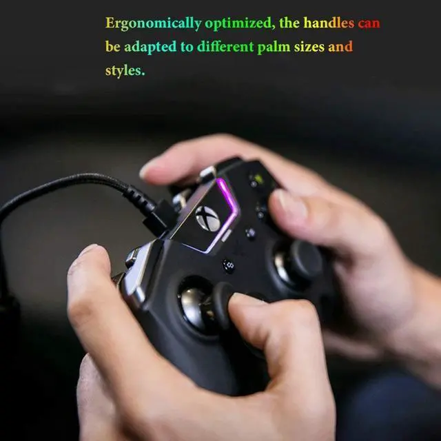 Alt view image 2 of 7 - Controllers Computer Game Controller Wired Game Controller Computer Game Aid Game Peripherals Colorful Game Controller PC Handle A, B Two Models (Color : Black(B), Size : 201510CM)