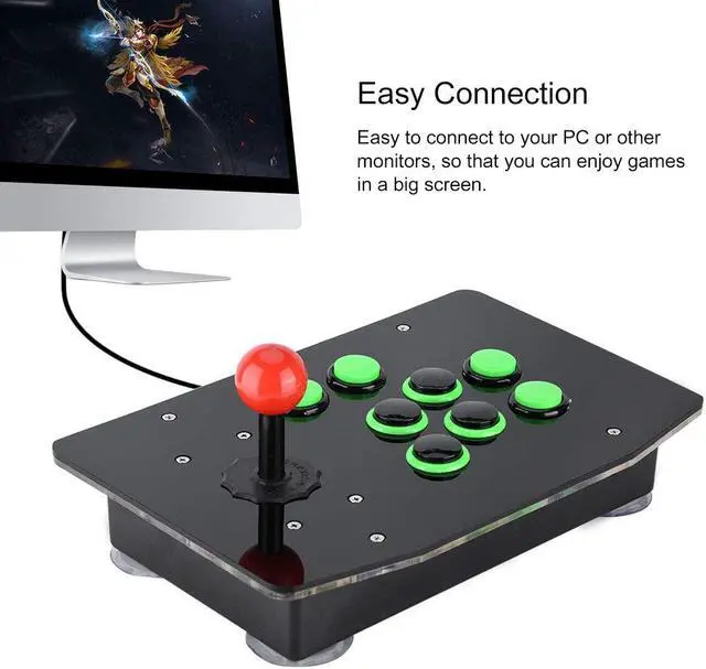 Alt view image 4 of 7 - Arcade Game Joystick Controller,USB Arcade Fighting Game Console Joystick No Delay Controller,USB PC Street Fighter Arcade Game Fighting Joystick Controller for PC Computer Games