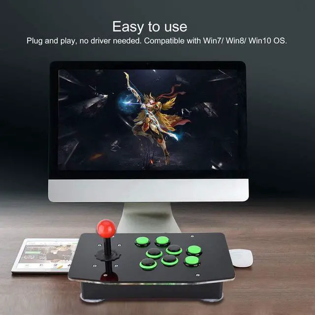 Alt view image 5 of 7 - Arcade Game Joystick Controller,USB Arcade Fighting Game Console Joystick No Delay Controller,USB PC Street Fighter Arcade Game Fighting Joystick Controller for PC Computer Games