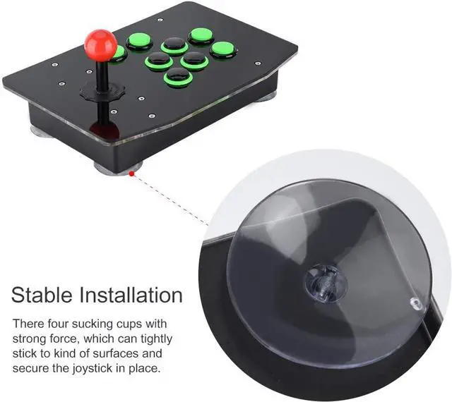 Alt view image 6 of 7 - Arcade Game Joystick Controller,USB Arcade Fighting Game Console Joystick No Delay Controller,USB PC Street Fighter Arcade Game Fighting Joystick Controller for PC Computer Games