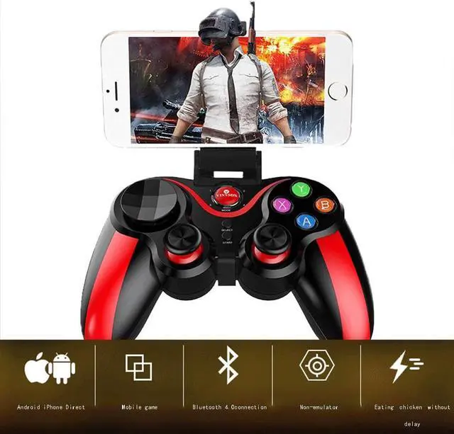 Alt view image 3 of 7 - Gamepad Controllers Mobile Game Controller Game Controller Game Controller Game Physics Aid Bluetooth Wireless Controller Game Artifact Direct (Color : Red, Size : 1510.55.4cm)