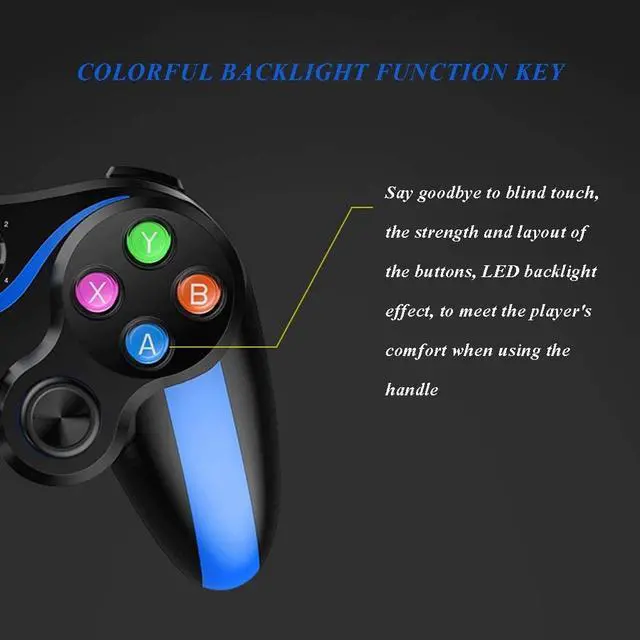 Alt view image 4 of 7 - Gamepad Controllers Mobile Game Controller Game Controller Game Controller Game Physics Aid Bluetooth Wireless Controller Game Artifact Direct (Color : Blue, Size : 1510.55.4cm)