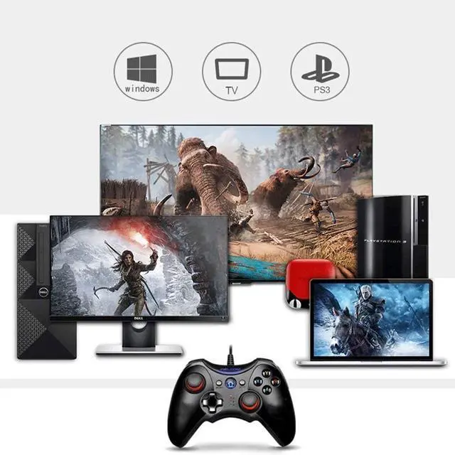 Alt view image 2 of 7 - NILINLEI Controllers Wired Game Controller USB Game Controller Computer Game Controller Smart TV Game Mobile Phone Lighting Game Controller 2 Meters Long