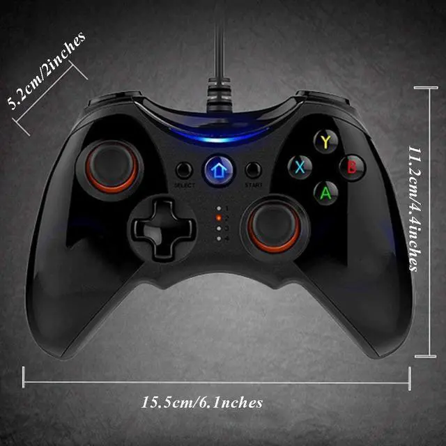 Alt view image 4 of 7 - NILINLEI Controllers Wired Game Controller USB Game Controller Computer Game Controller Smart TV Game Mobile Phone Lighting Game Controller 2 Meters Long