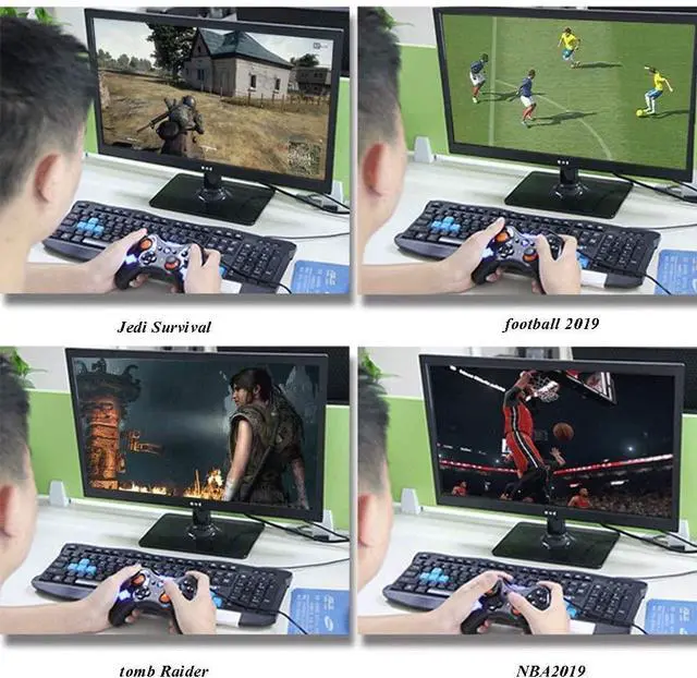 Alt view image 5 of 7 - NILINLEI Controllers Wired Game Controller USB Game Controller Computer Game Controller Smart TV Game Mobile Phone Lighting Game Controller 2 Meters Long