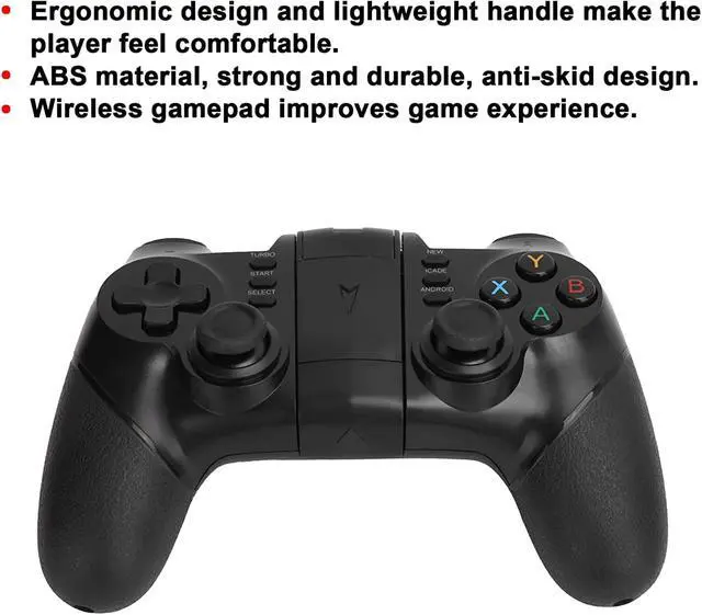 Alt view image 7 of 7 - Mxzzand Wireless Bluetooth Game Controller Game ABS Wireless Game Controller Controller for Smart Phone /Tablet/TV /PC /PS3 Game Console(Black)