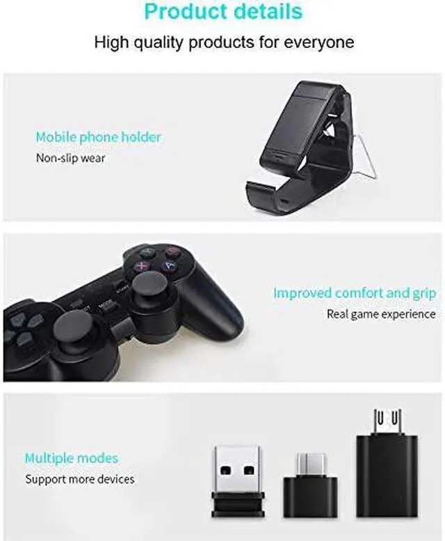 Alt view image 6 of 7 - Wireless Controller, Mobile Game Controller, Game Joystick, Compatible Wireless Controller Remote Game Controller, Ps3 TV Box Joystick for Android 2.4G