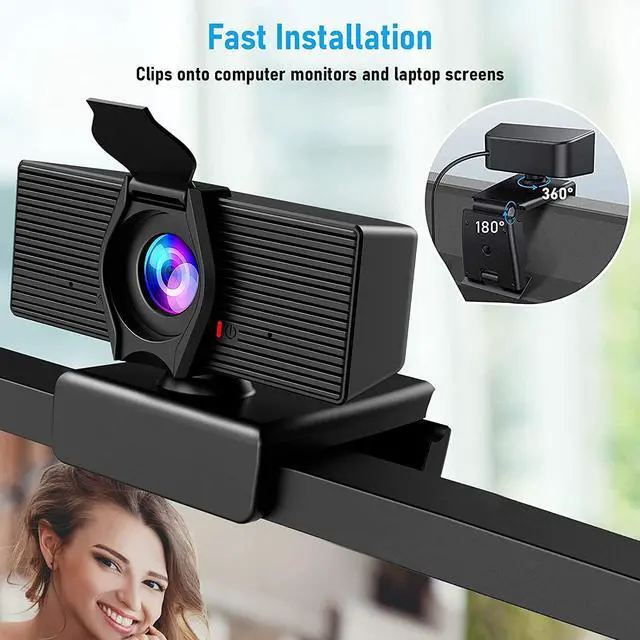Alt view image 6 of 7 - Webcam with Microphone & Privacy Cover, 1080P HD Web Computer Camera, USB Plug and Play Laptop PC Desktop Camera, Works with Zoom, Skype, Teams, Video Conferencing/Recording/Streaming