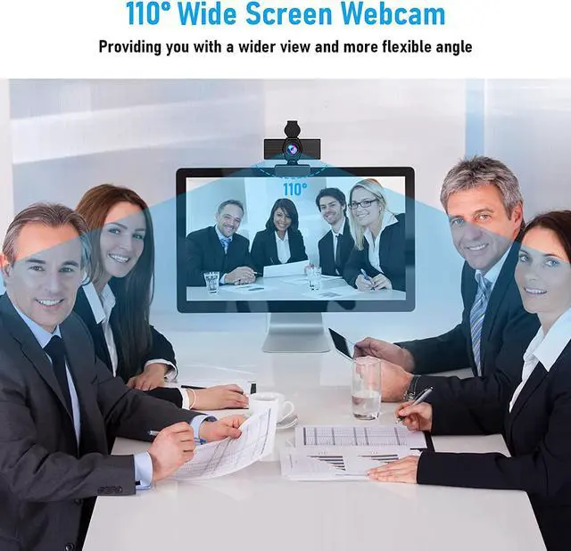 Alt view image 7 of 7 - Webcam with Microphone & Privacy Cover, 1080P HD Web Computer Camera, USB Plug and Play Laptop PC Desktop Camera, Works with Zoom, Skype, Teams, Video Conferencing/Recording/Streaming