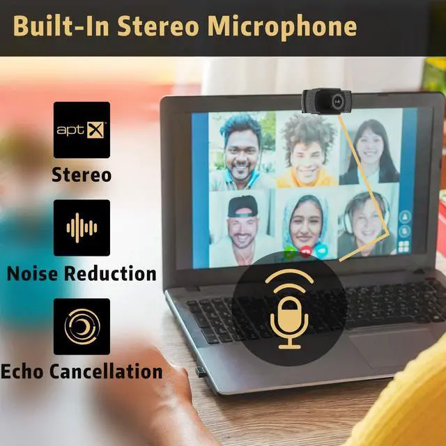 Alt view image 4 of 7 - Septekon 1080P HD Webcam with Microphone, Streaming Computer Web Camera for Laptop/Desktop/Mac/TV, USB PC Cam for Video Calling, Conferencing, Gaming