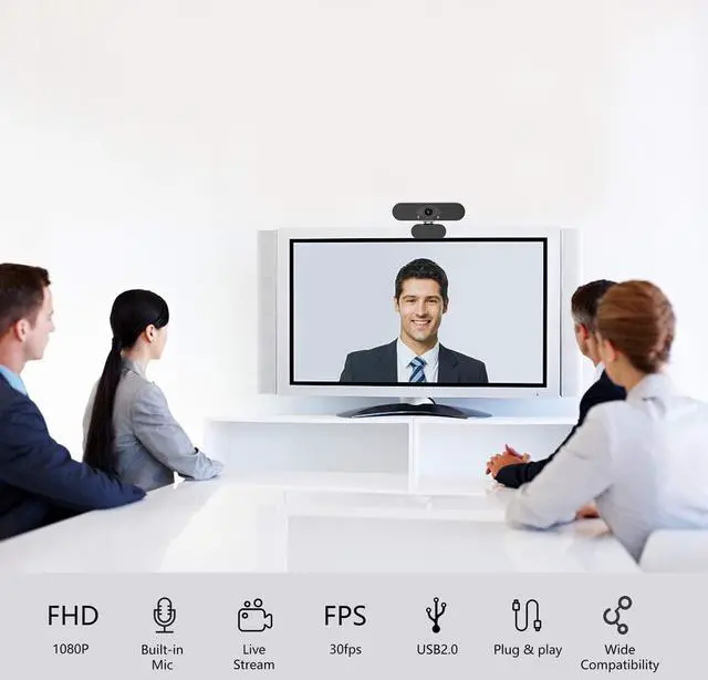 Alt view image 5 of 7 - Webcam 1080P HD with Microphone & Privacy Cover, USB Web Cam with Live Streaming HD Video for Mac, PC, Computer and Laptop, Wide Angle Lens 1080P Web Camera with 360 Degree Flexible Mount