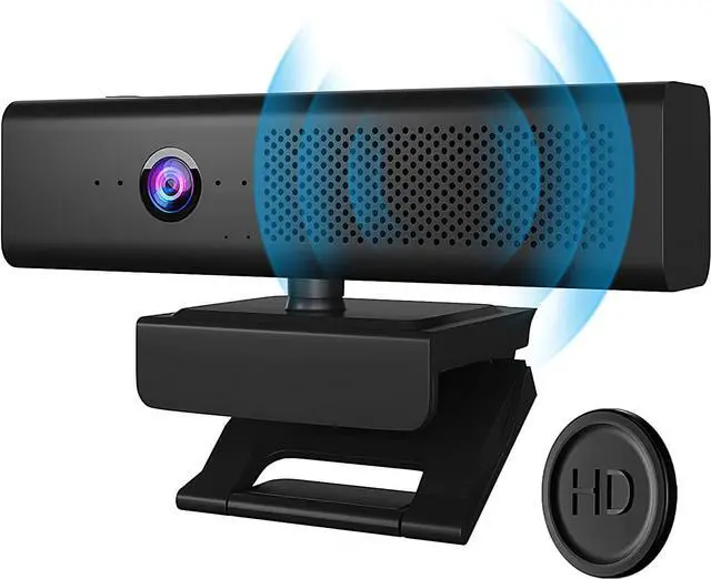Main image of Full HD 1080P Computer Camera with 4 Built-in Omnidirectional Microphones and Speaker for Video Conference Streaming, USB External Webcam with Magnetic Privacy Cover for Desktop Monitor Laptop