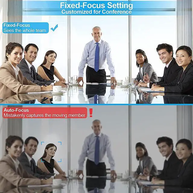 Alt view image 4 of 7 - Full HD 1080P Computer Camera with 4 Built-in Omnidirectional Microphones and Speaker for Video Conference Streaming, USB External Webcam with Magnetic Privacy Cover for Desktop Monitor Laptop